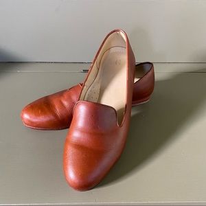 Nisolo Smoking Shoe Slip On Flats Loafer Leather Brown Cognac Boho Career Staple